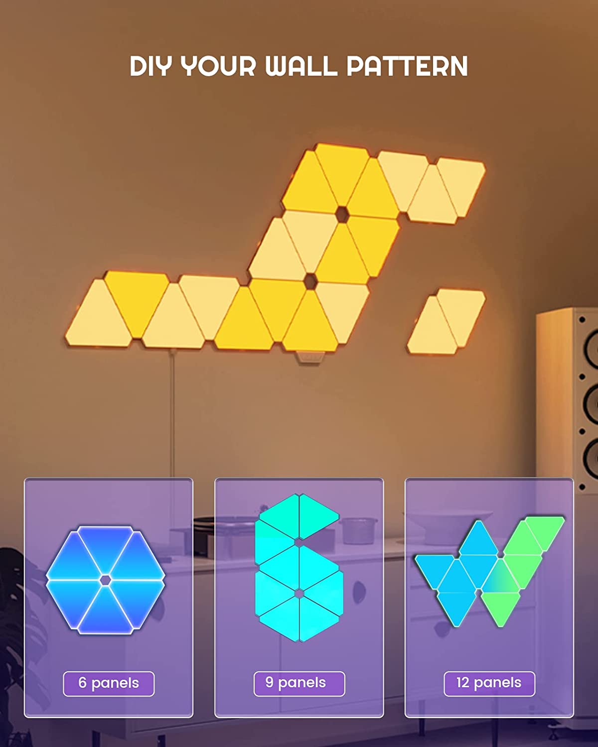 Bộ đèn mở rộng  Smart LED Light Panels Extension, 3 ô tam giác .