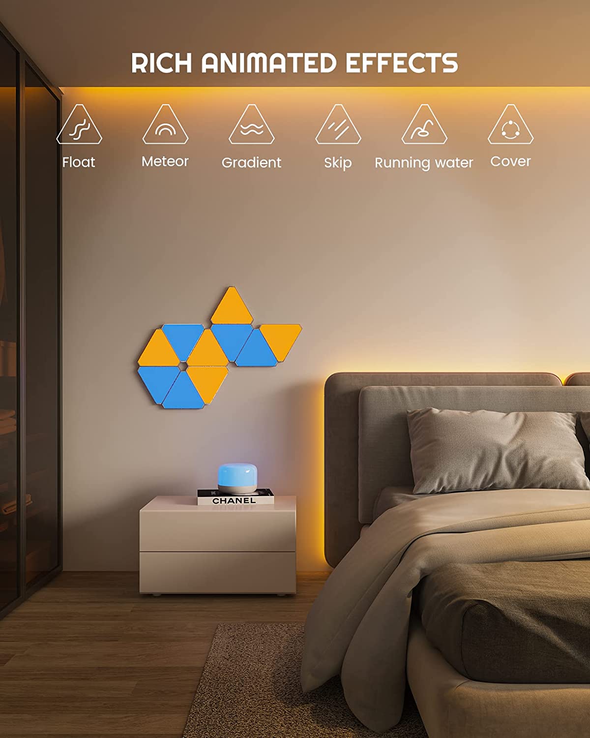 Bộ đèn mở rộng  Smart LED Light Panels Extension, 3 ô tam giác .