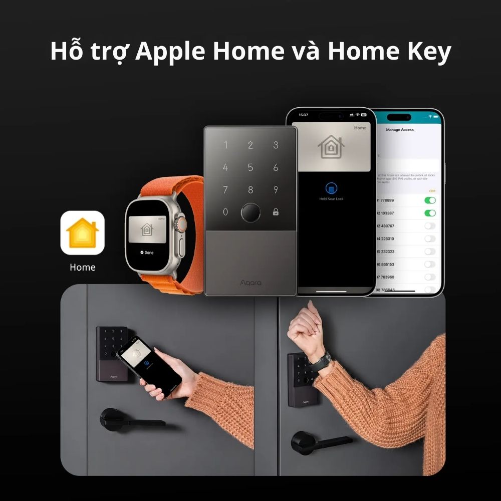 Khóa cửa vân tay Aqara U100 - Hỗ trợ HomeKey - Ảnh 9