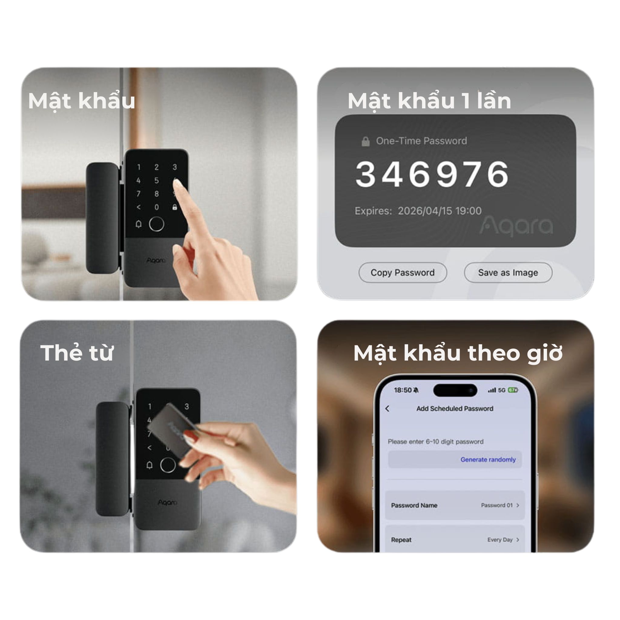 Khóa cửa kính thông minh Aqara U500 - Ảnh 6