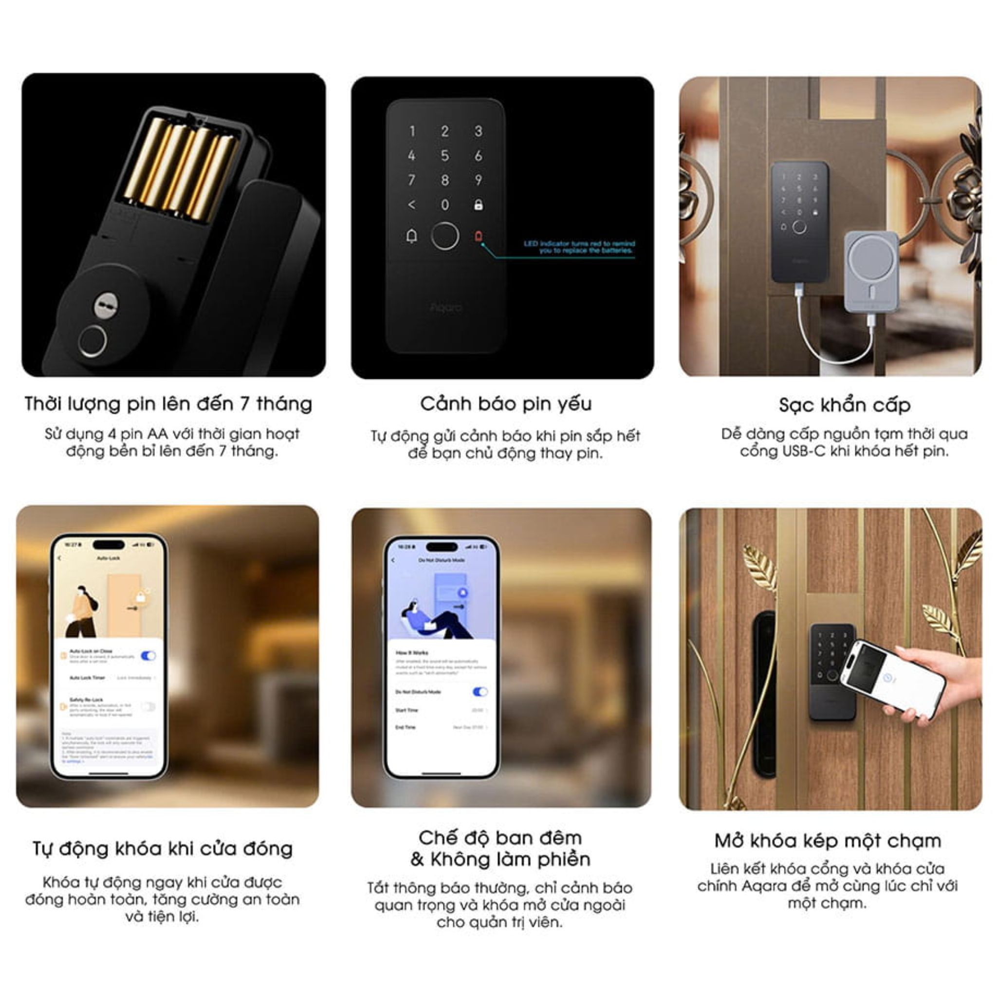 Khóa cửa kính thông minh Aqara U500 - Ảnh 7